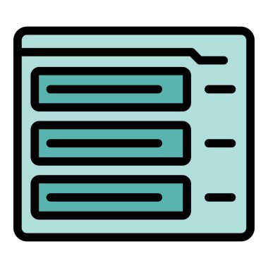 Çevrimiçi kullanıcı formu ikon ana hatları vektörü. Yeni şifre. Web giriş rengi düz