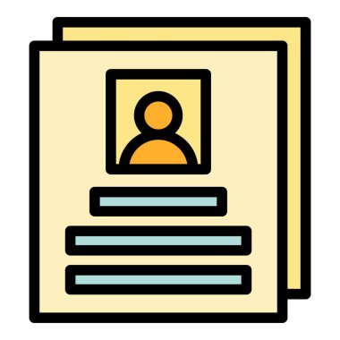 Çevrimiçi profil simgesi ana hatları vektörü. Web girişi. Hesap üyesi rengi düz