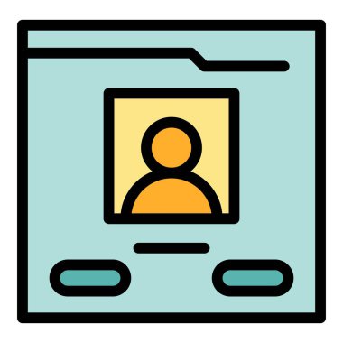 Kullanıcı web sitesi simgesi ana hatları vektörü. İnternet ağı. Giriş rengini düz kaydet