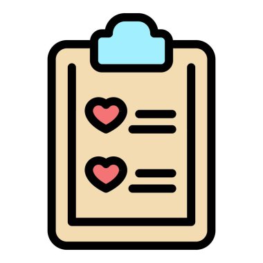 Küçük dilek listesi ana hatları vektörü. Web sitesi arabası. Çevrimiçi sıra rengi düz