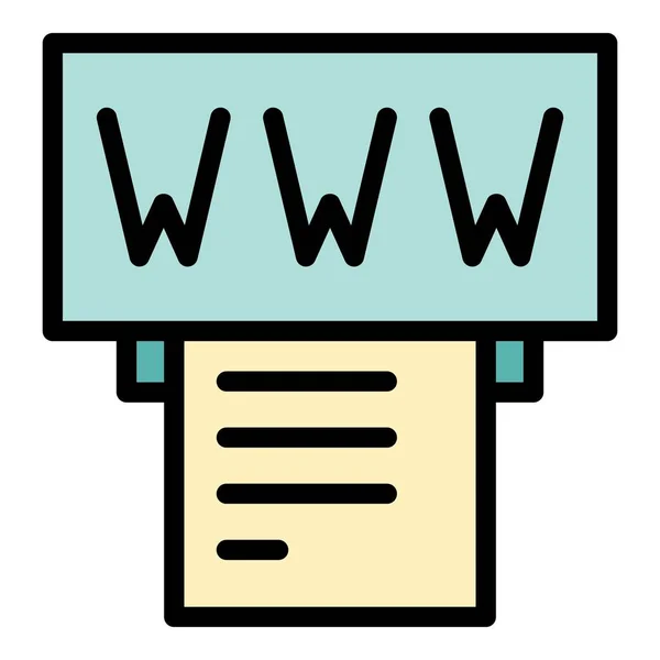 Web Register Icon Outline Vector New Login Internet Paper Color — Stock Vector