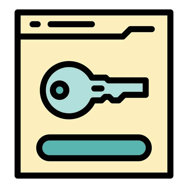 Online Web Key Icon Outline Vektor Benutzer Login Formular Bestellen — Stockvektor