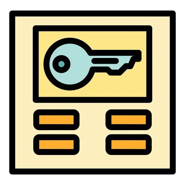 Schlüsselform Symbol Umrissvektor Benutzer Online Papier Internet Farbe Flach — Stockvektor