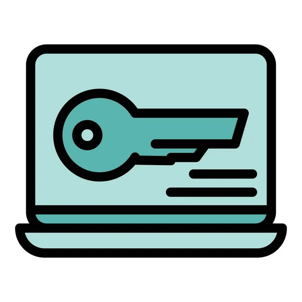 Login Key Icon Outline Vektor Internetnutzer Neue Registerfarbe Flach — Stockvektor