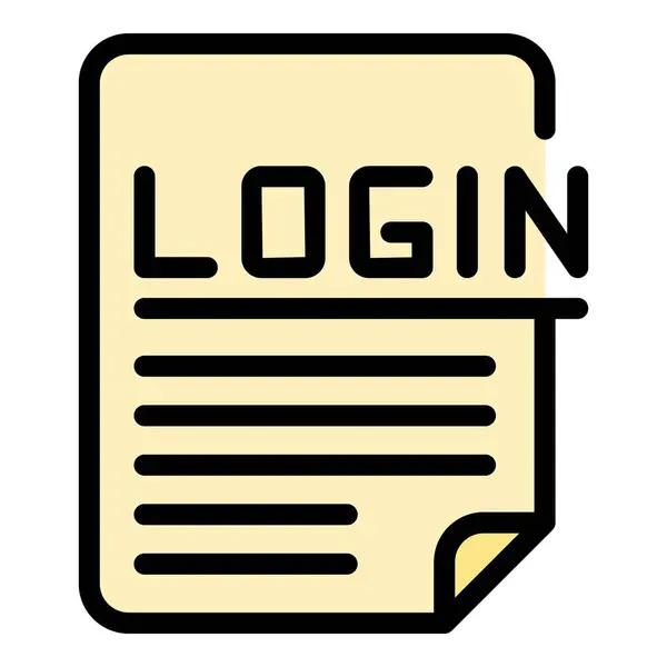 Login Carta Icona Contorno Vettore Modulo Aziendale Colore Web Online — Vettoriale Stock