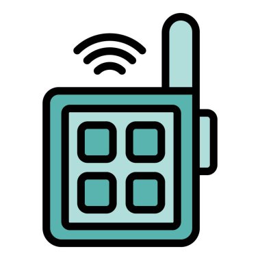 Otomatik anahtar simgesi dış hat vektörünü kilitle. Otomatik kontrol. Otomobil sistemi rengi düz