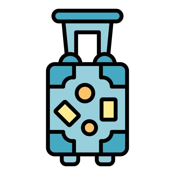 Carry Koffer Icon Outline Vektor Hotel Flughafen Touristische Tasche Farbe — Stockvektor