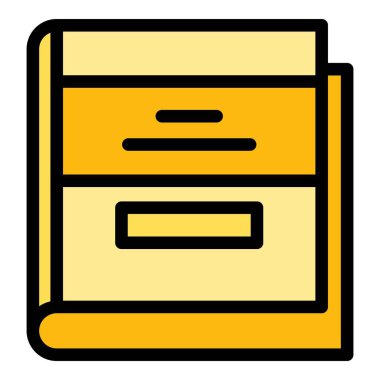 Okul kitabı ikonu ana hatları vektörü. Dijital kitap. Eğitim rengi düz okuyor