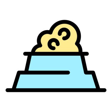 Evcil hayvan besin ikonu ana hatları vektörü. Yavru köpek. Kurşun köpek rengi düz