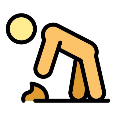 Evcil hayvan temiz ikon ana hatları vektöründen sonra. Köpek yürüyüşü. Hayvan köpek rengi düz