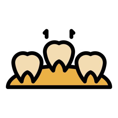 Simge dış hat vektörünü yerleştir. Diş macunu. Dişçinin taç rengi düz