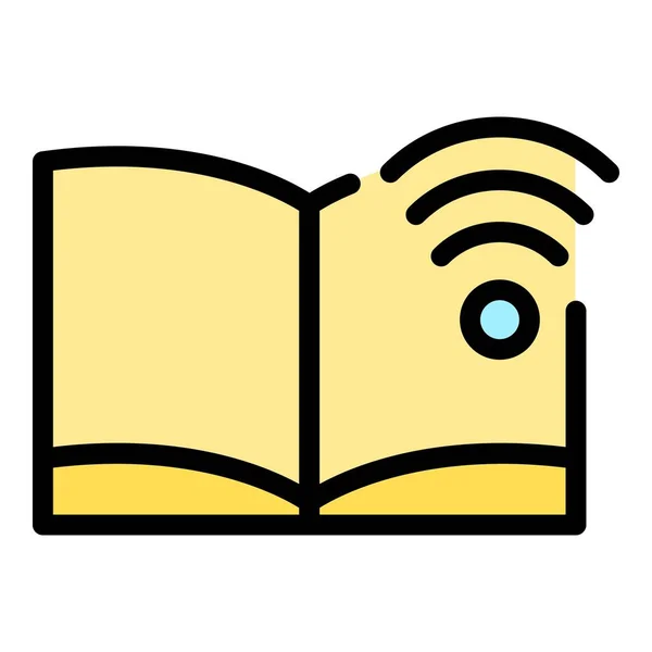 Almacenar Libro Digital Icono Contorno Vector Biblioteca Línea Estudio Leer — Vector de stock
