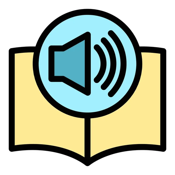 Sound Book Icon Outline Vektor Lesen Der Schule Online Studie — Stockvektor