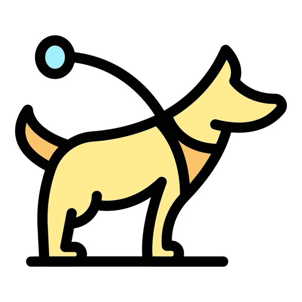 Laisse Chien Marcher Icône Contour Vecteur Canine Pour Animaux Compagnie — Image vectorielle