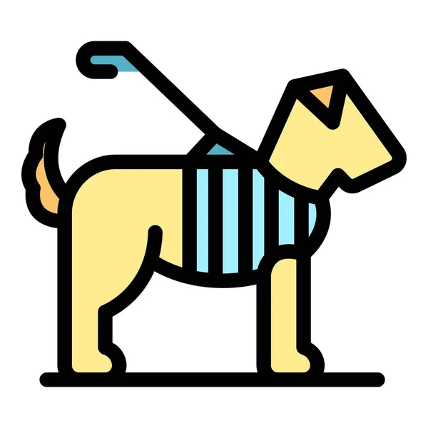 Dog Leash Icon Outline Vector Walk Pet Animal Summer Color — Stock Vector