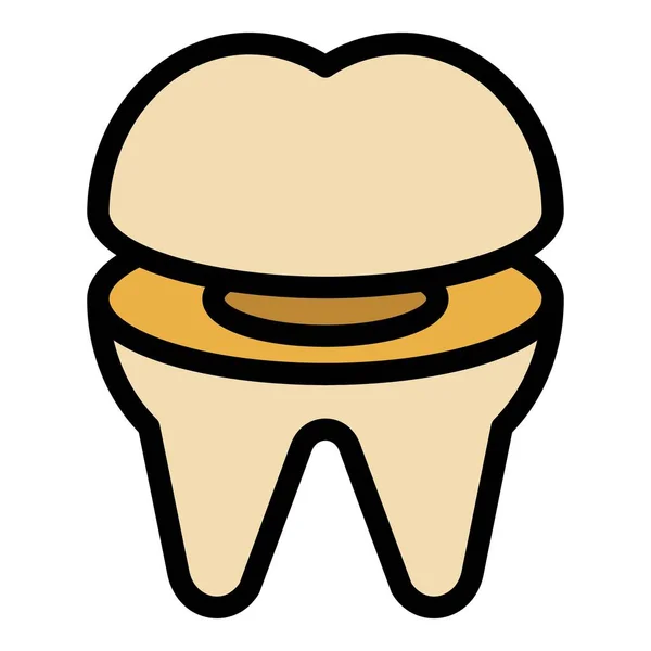 Προσέχετε Εικονίδιο Του Εμφυτεύματος Στοματική Οδοντιατρική Οδοντιατρική Θεραπεία Χρώμα Επίπεδη — Διανυσματικό Αρχείο