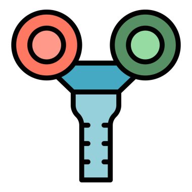 Tren trafik ışıkları ikon ana hat vektörü. İz bariyeri. Kapı ışığı rengi düz