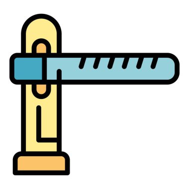 Yol bariyeri çizgisi çizgisi vektörü. Seviye kapandı. Demiryolu geçiş rengi düz