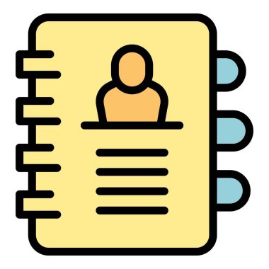 Defter simgesi ana hatlarını destekle. Müşteri sohbeti. Teknik yardım rengi düz