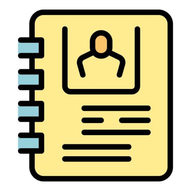 Yardımcı kitap ikonu ana hat vektörünü ara. Sohbet müşterisi. Teknoloji merkezi rengi düz