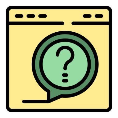 Web sayfası ikon ana hatları vektörü. Sohbet müşterisi. Servis rengi düzdür