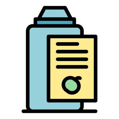 Besin kirlenmiş ikon ana hatları vektörü. Güvenlik hastalığı. Et kirliliği rengi düz