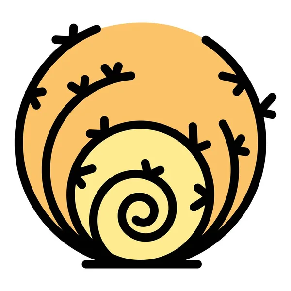 Γράψτε Διάνυσμα Περίγραμμα Εικονίδιο Tumbleweed Μπάλα Ερήμου Δυτικό Χρώμα Θάμνου — Διανυσματικό Αρχείο