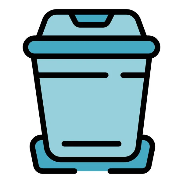 Plastik Kutu Taslak Vektörü Çöp Torbası Yiyecek Kutusu Rengi Düz — Stok Vektör
