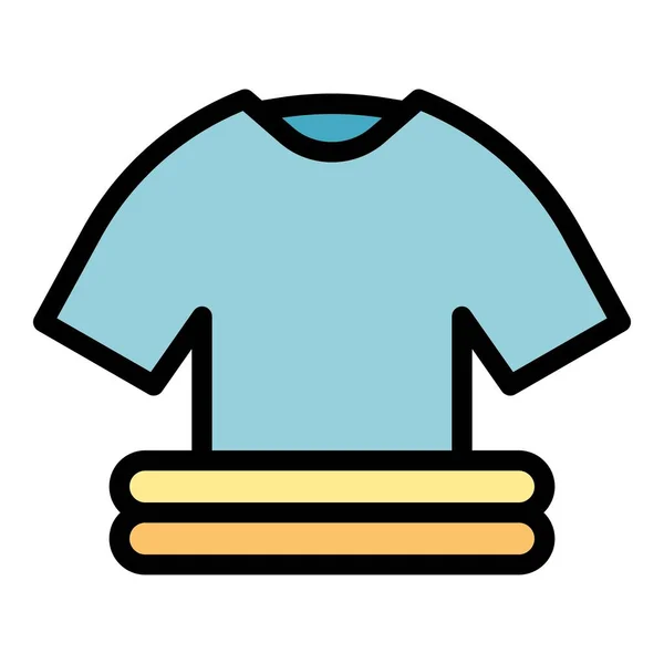 Διάνυσμα Περίγραμμα Εικονιδίου Στοίβας Πλυντήρια Ρούχων Καθαρό Χρώμα Βαμβακιού Επίπεδο — Διανυσματικό Αρχείο
