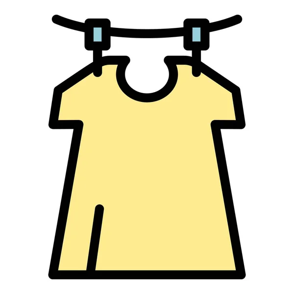 Icono Camisa Limpia Contorno Vector Cuidados Casa Servicios Senior Color — Archivo Imágenes Vectoriales