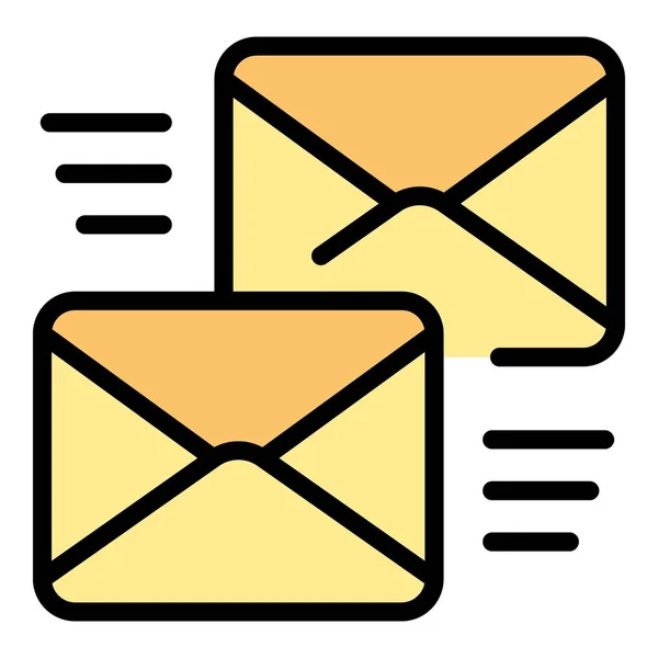 Écouter Live Mail Icon Outline Vector Contactez Hotline Couleur Centre — Image vectorielle