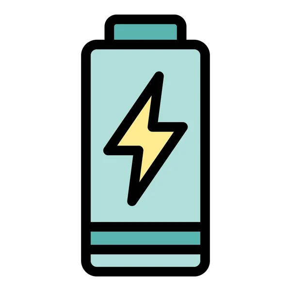Batterieschwacher Umrissvektor Mit Symbolen Energie Aufladen Status Flach Laden — Stockvektor