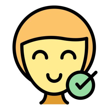 Onaylanmış kriter simgesi ana hatları vektörü. Lider en iyisidir. Uzman uygulama rengi düz