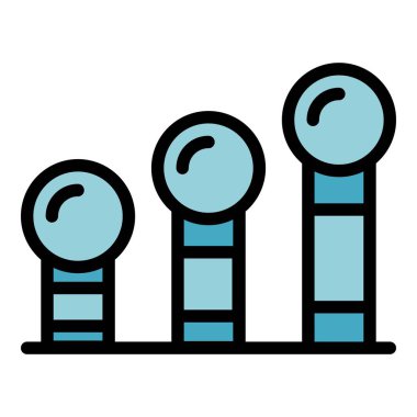 Endüstriyel simge taslak vektörü. İş kıyaslaması. Maliyet ürünü rengi düz