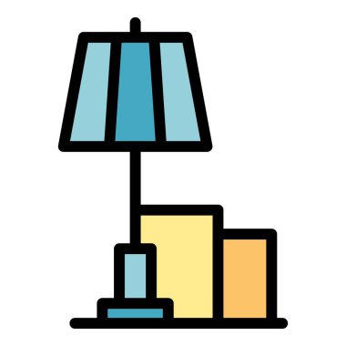 Yer değiştirme kutusu simgesi ana hatları vektörü. Taşıma servisi. Ev dağıtım rengi düz