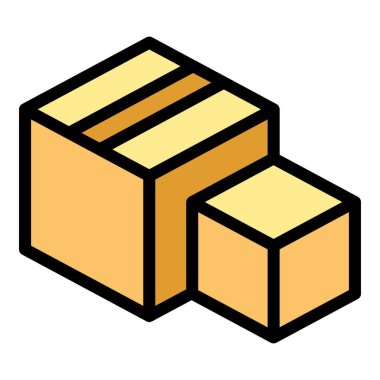 Mobilya kutusu taslak vektörü. Taşıma servisi. Ev kargo rengi düz