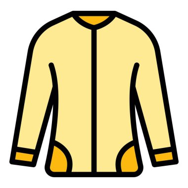 Spor ceketi ikonu ana hatları vektörü. Moda salonu. Çevrimiçi fitness rengi düz