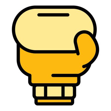 Kutu eldivenleri ikon ana hatları vektörü. Dövüş eldiveni Spor panç rengi düz