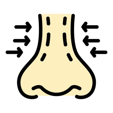 Cerrah rinoplasti ikonu ana hat vektörü. Burun suratlı. Anatomi kadın rengi düz