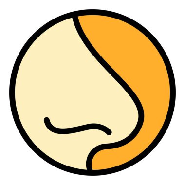 Yüz gerdirme ikonu ana hatlı vektör. Burun ameliyatı. Yüzün plastik rengi düz