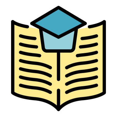 Sosyal açık kitap ikonu ana hatları vektörü. CSR güveni. Kamusal değer rengi düz