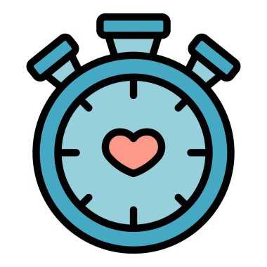 Kronometre dikkat ikonu ana hatları vektörü. Şirket servisi. Güven topluluk rengi düz