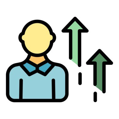 Sosyal seviye ikon ana hatları vektörü. İşletme. Değer merkezi rengi düz