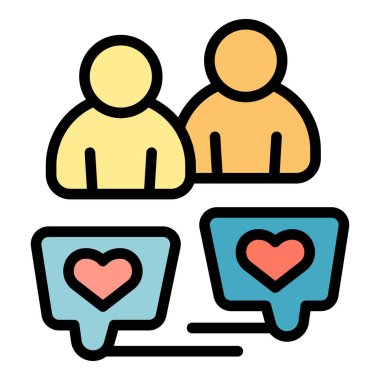 Takım görüş simgesi ana hat vektörü. Değer çarpışması. Servis güven rengi düz