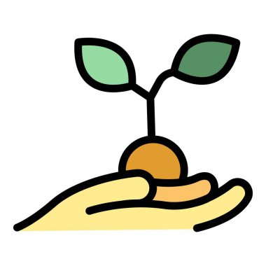 Bakım bitkisi değer simgesi ana hatları vektörü. Hizmet fonu. Kamu düzeni rengi düz