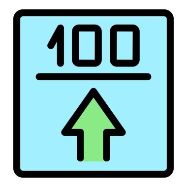 Süre simgesi ana hatları vektörü. Saat piktogramı. Süre bitiş tarihi rengi düz