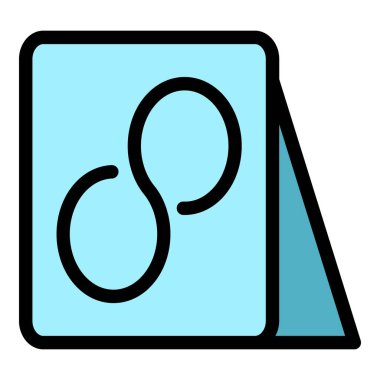 Sonsuz uzunluk simgesi ana hatları vektörü. Saat. Uzunluk h rengi düz