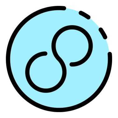 Büyük zamanlayıcı simgesi ana hat vektörü. Süre doldu. Verimlilik bitiş tarihi rengi düz