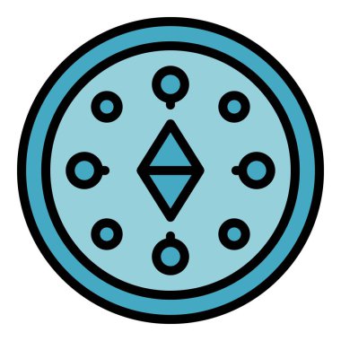 Pusula simgesi ana hatlarını kaydet. İğne ucu. Sokak satışı rengi düz