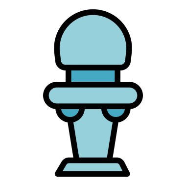 Anaokulu koltuk ikonu ana hatları vektörü. Çocuk okulu. Kitap sınıfı rengi düz